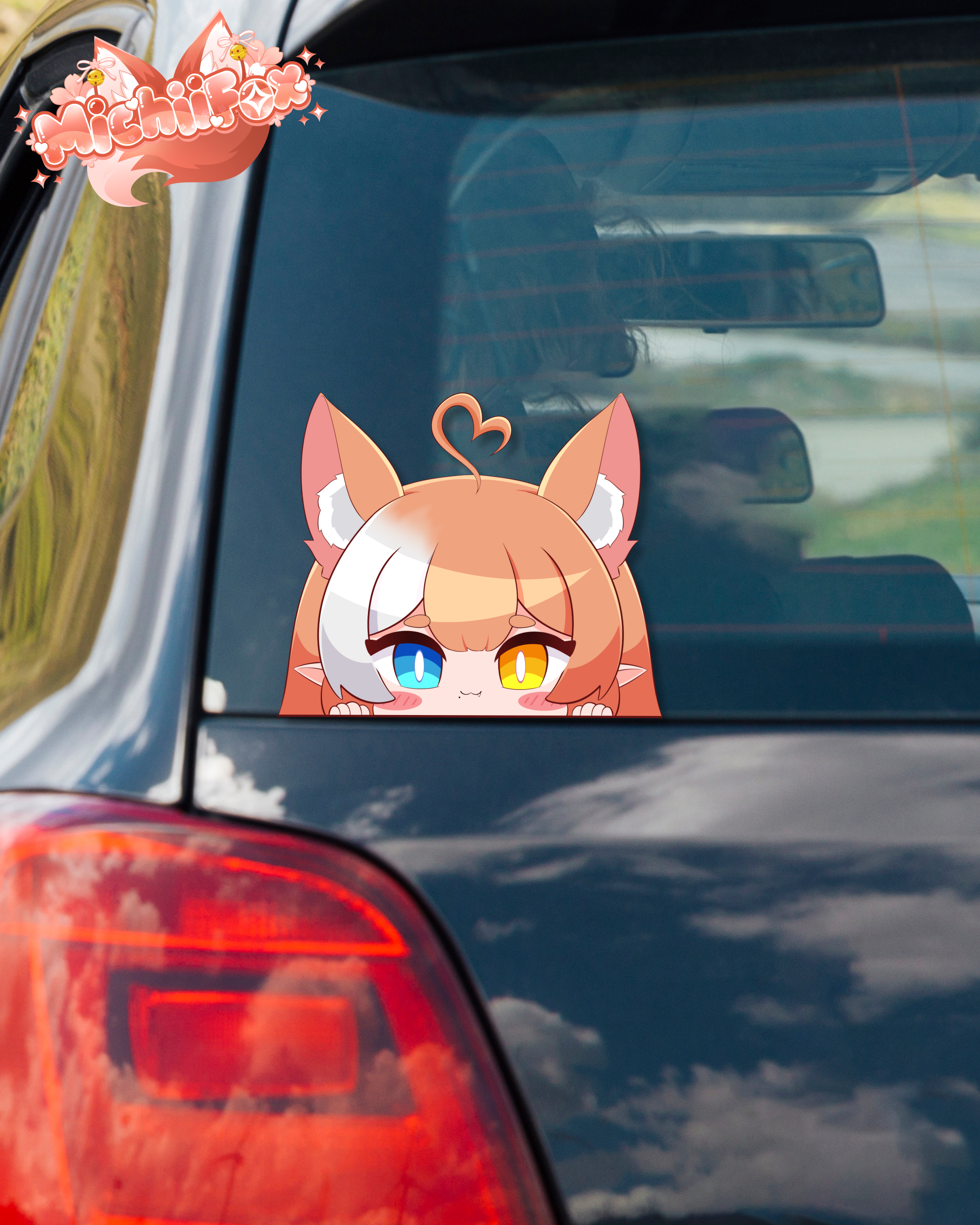 [PRE-SALE] MichiiFox Peeker Decal Sticker - 4" Transfer Decal/2" Vinyl Sticker