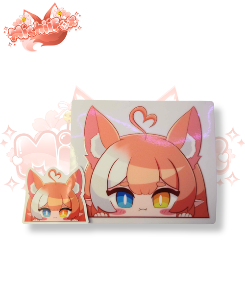 [PRE-SALE] MichiiFox Peeker Decal Sticker - 4" Transfer Decal/2" Vinyl Sticker