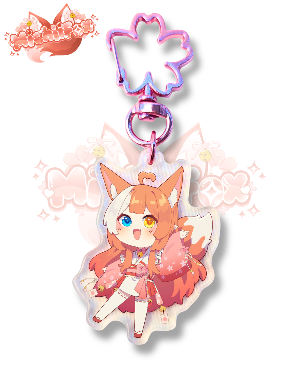 [PRE-SALE] MichiiFox Keychain - Holographic 2"